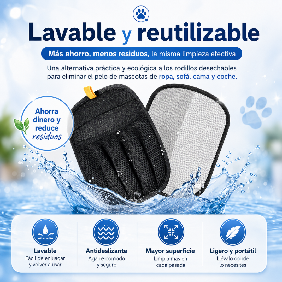 Guante electrostático reutilizable para pelo de mascotas