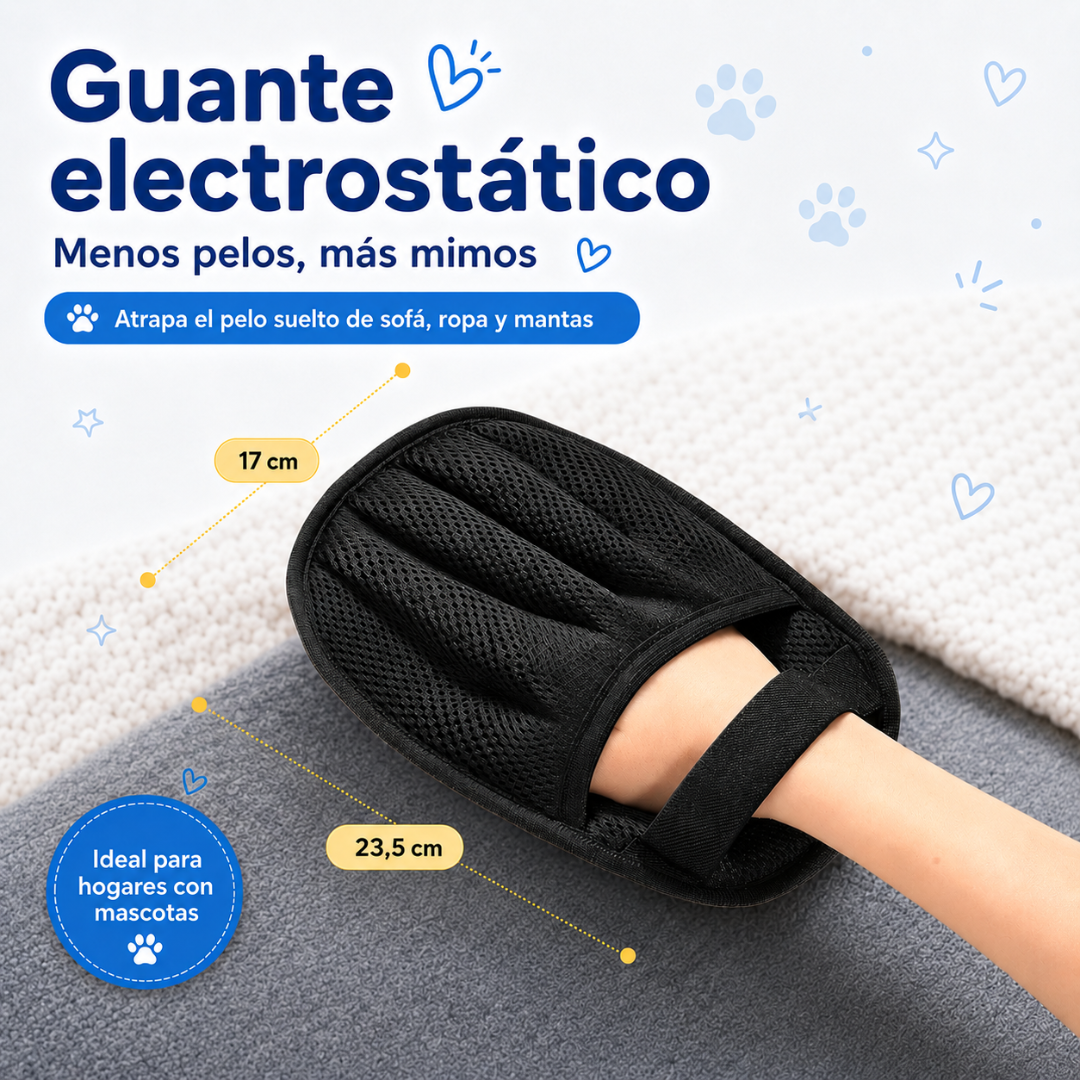Guante electrostático reutilizable para pelo de mascotas